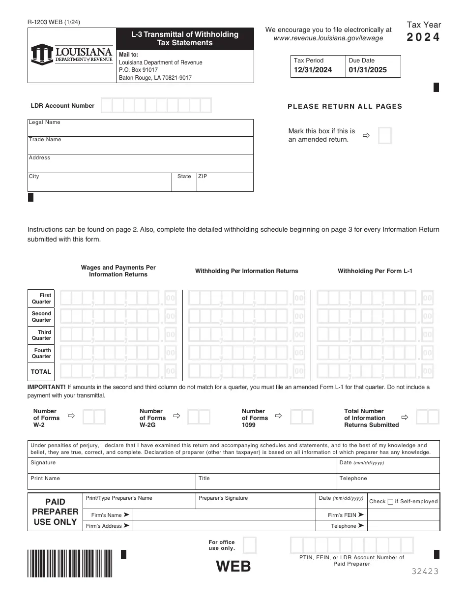 Form L 3 R 1203 Download Fillable PDF Or Fill Online Transmittal 