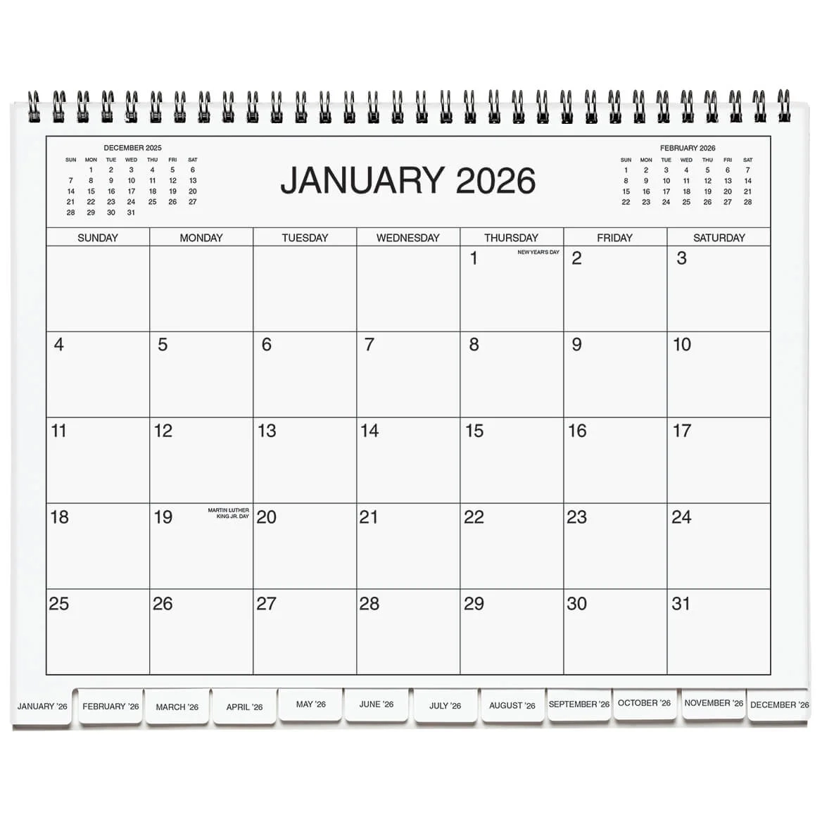 Fox Valley Traders 5 Year Spiral Calendar Planner Monthly Tabs 