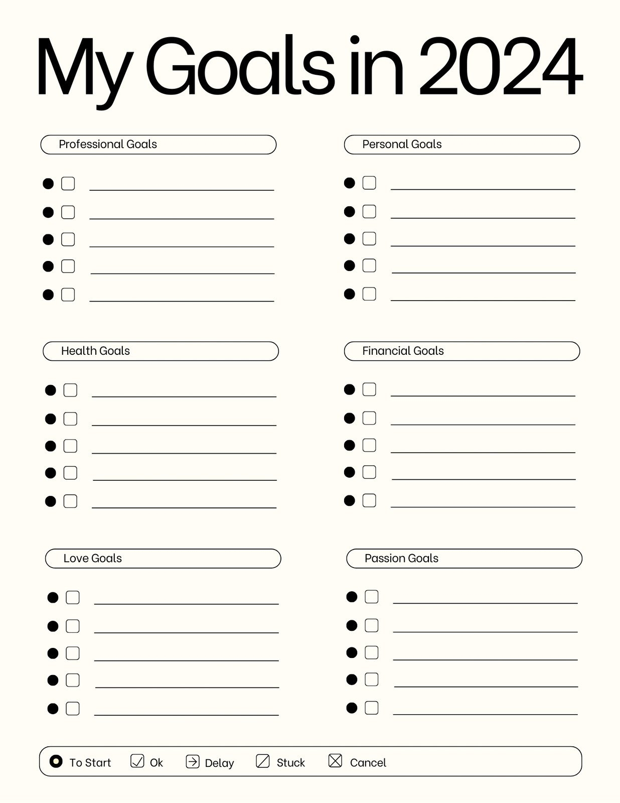 Free And Customizable Goals Templates Worksheets Library