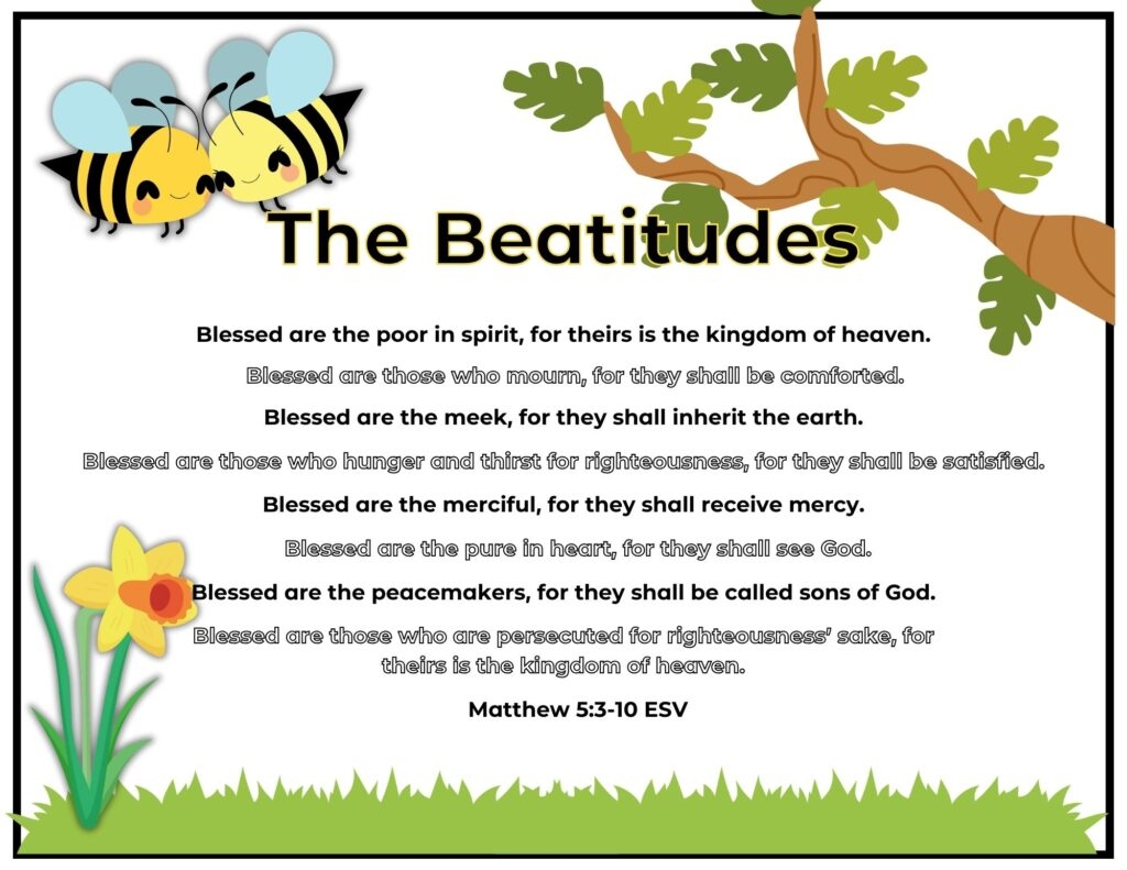 Free Printable Beatitudes Worksheet Pdf