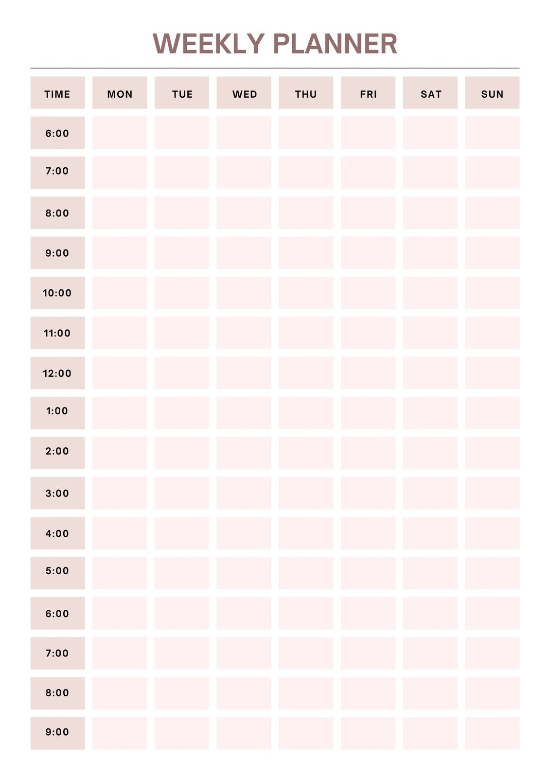 Free Printable Schedule Template