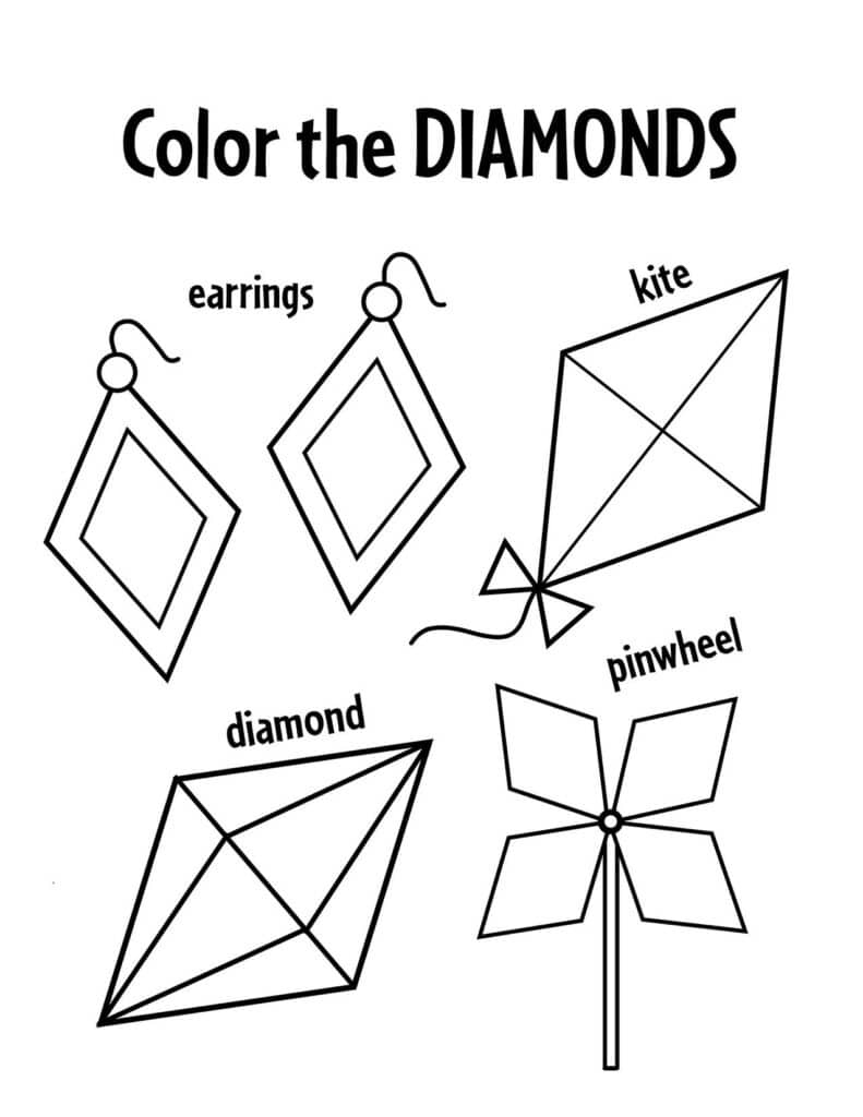 Diamond Tracing Worksheet Free Printable