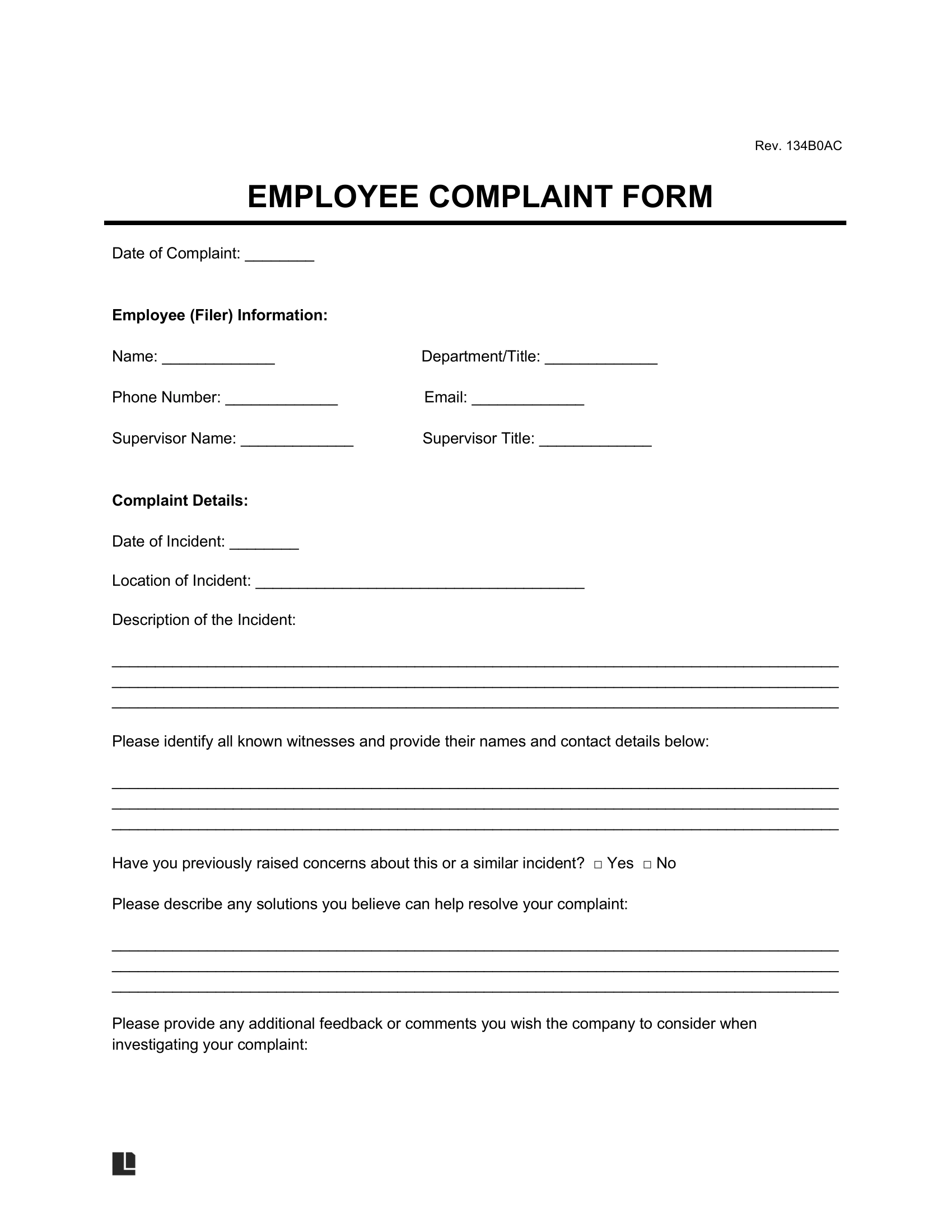 Complaint Sample Legal Forms
