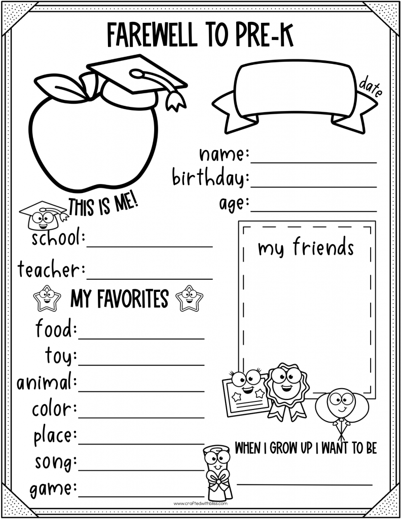 FREE End Of The Year Activity Preschool And Kindergarten 