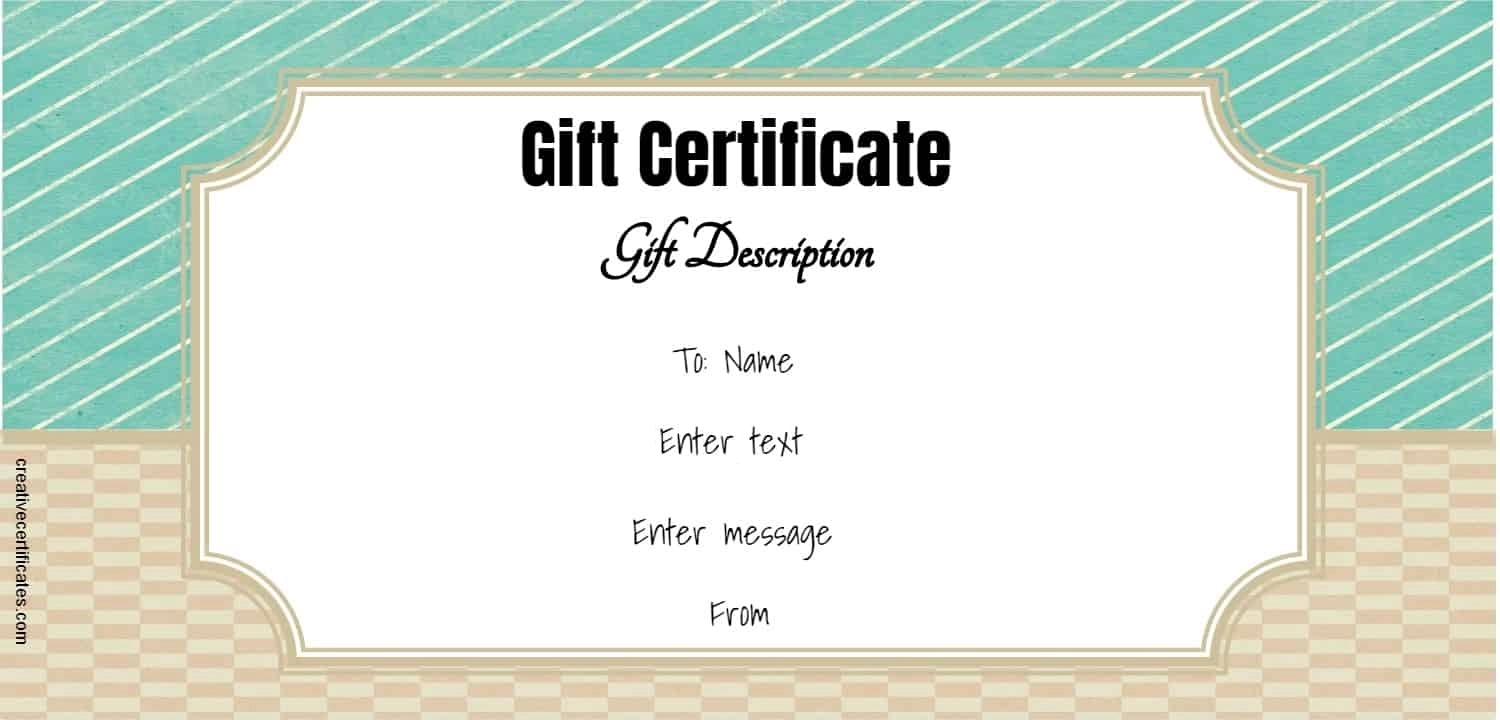 Printable Customizable Gift Certificate Template