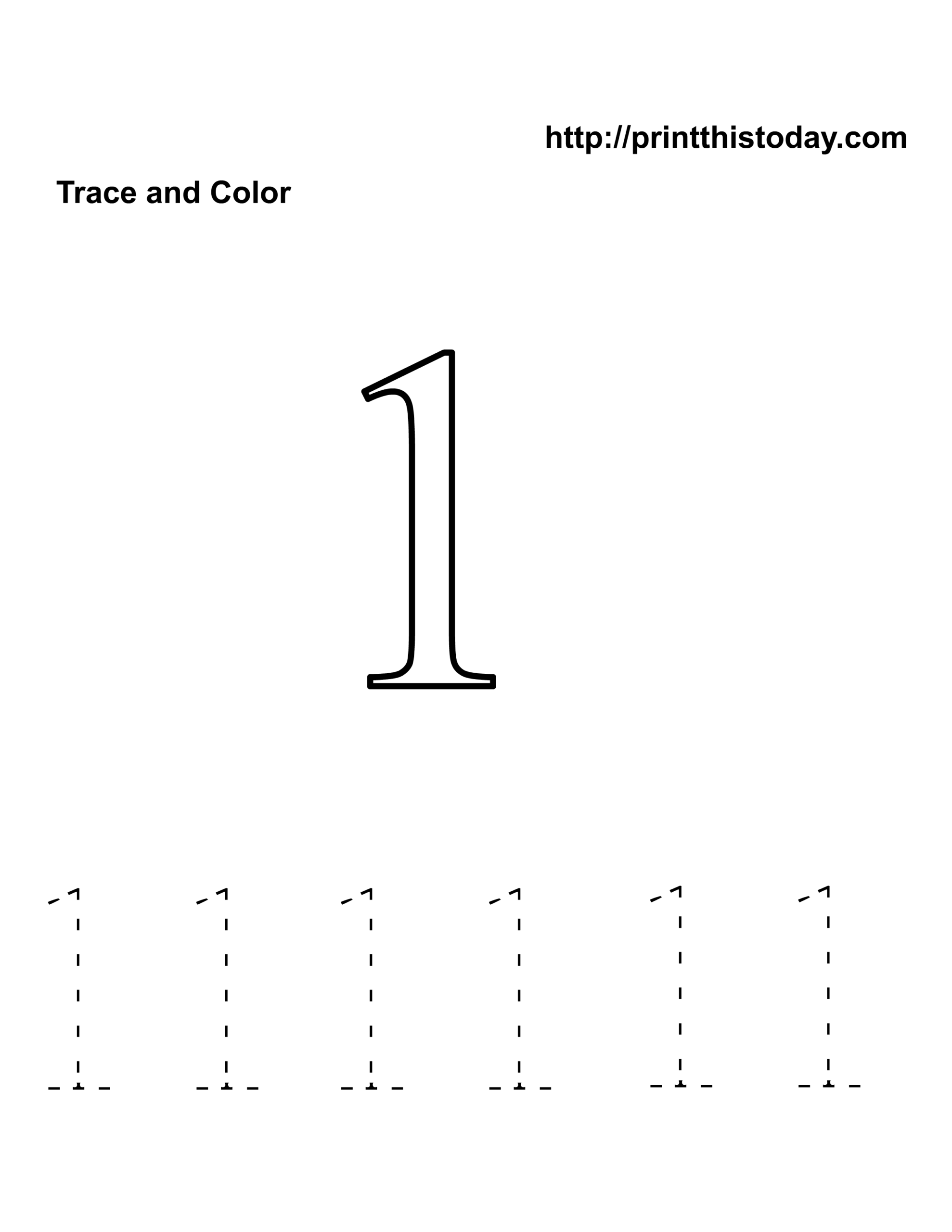 Number One Printable Worksheets