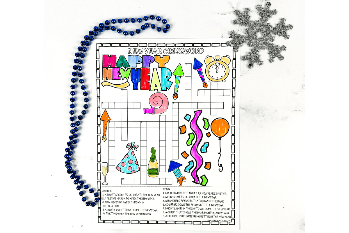 New Years Crossword Puzzles Printable