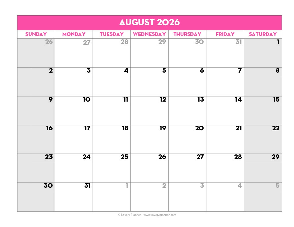 2025 26 Blank Calendar Printable Free