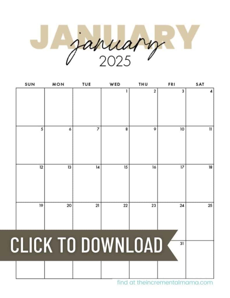 Free Printable 2025 Monthly Calendar January December PDFs 
