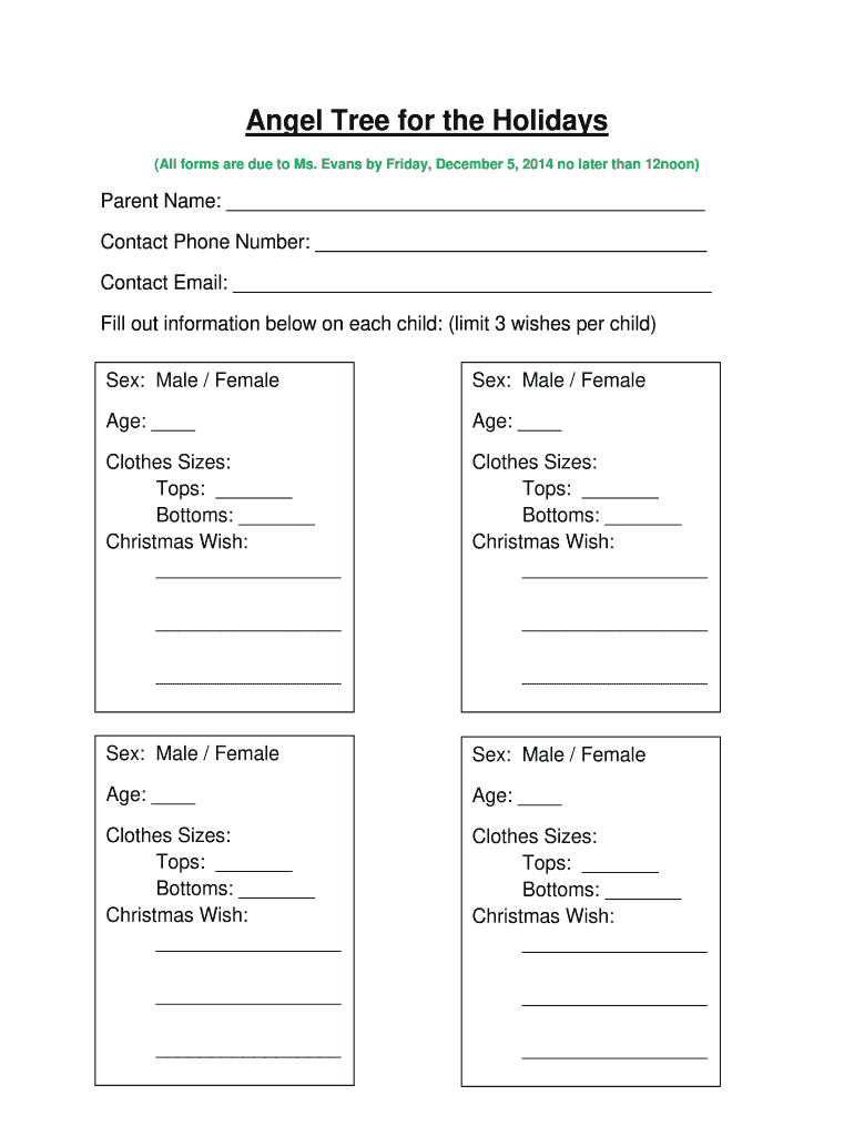 Free Printable Angel Tree Tags Template Fill Out amp Sign Online 