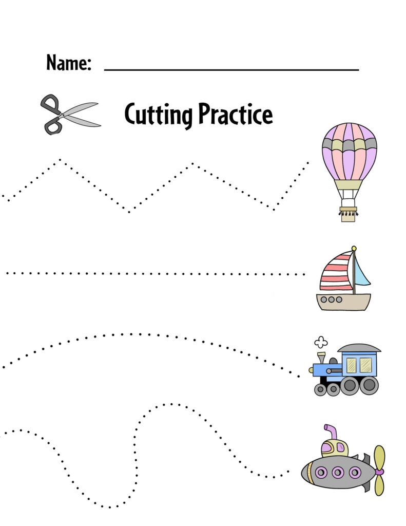 Free Printable Cutting Shapes Worksheets