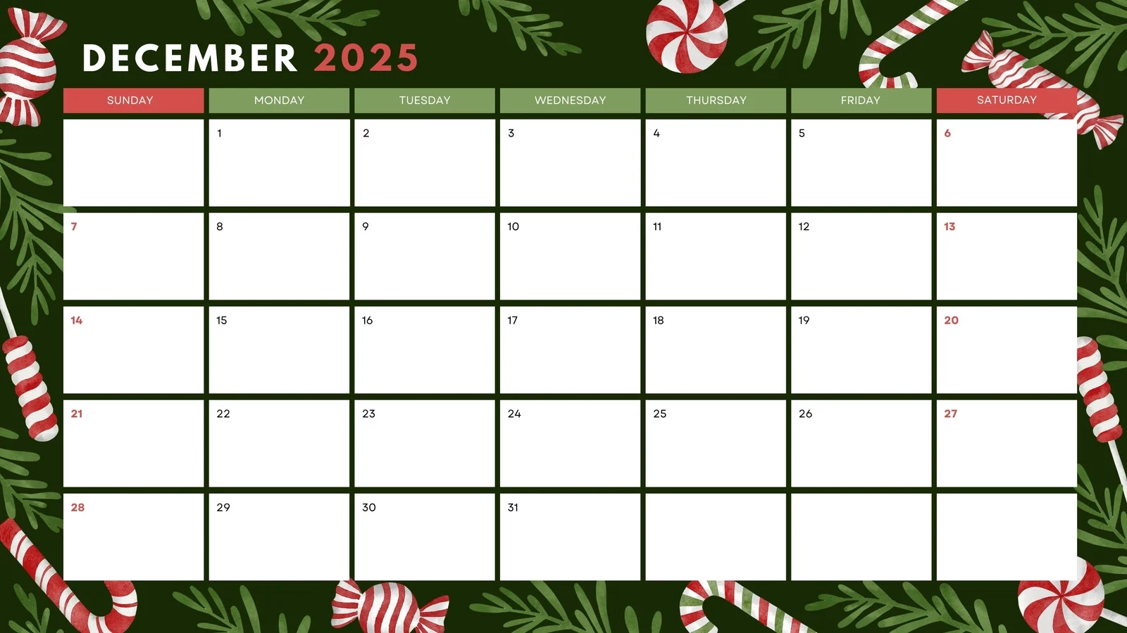 December 2025 Appoinment Calendar Pages Printable