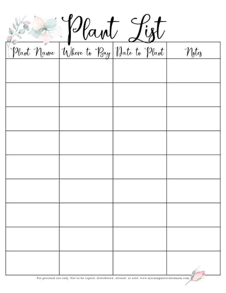 Free Printable Garden Planner Morning Motivated Mom