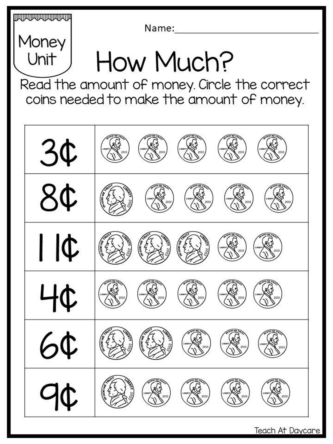 Free Printable Money Worksheets For Pre k amp amp Kindergarten 