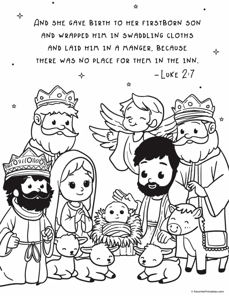 Free Printable Nativity Coloring Pages Favorite Printables