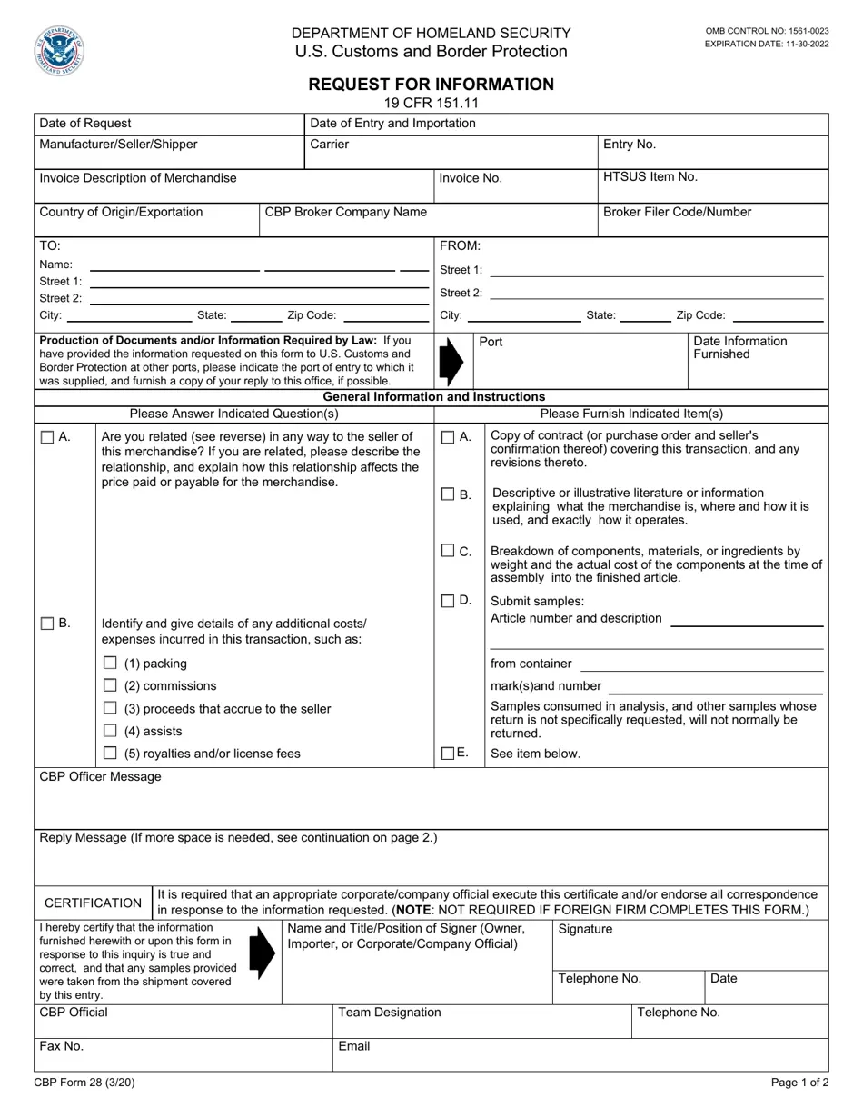 G 28 Fillable Form Printable