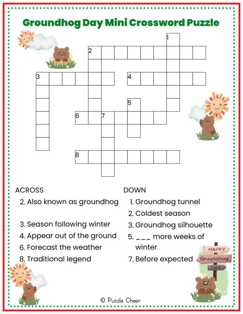 Free Printable Mini Crossword Puzzles