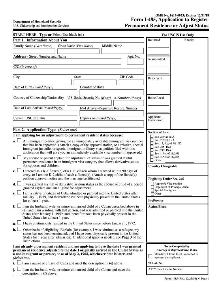I 485 Form Pdf Fill Out amp Sign Online DocHub
