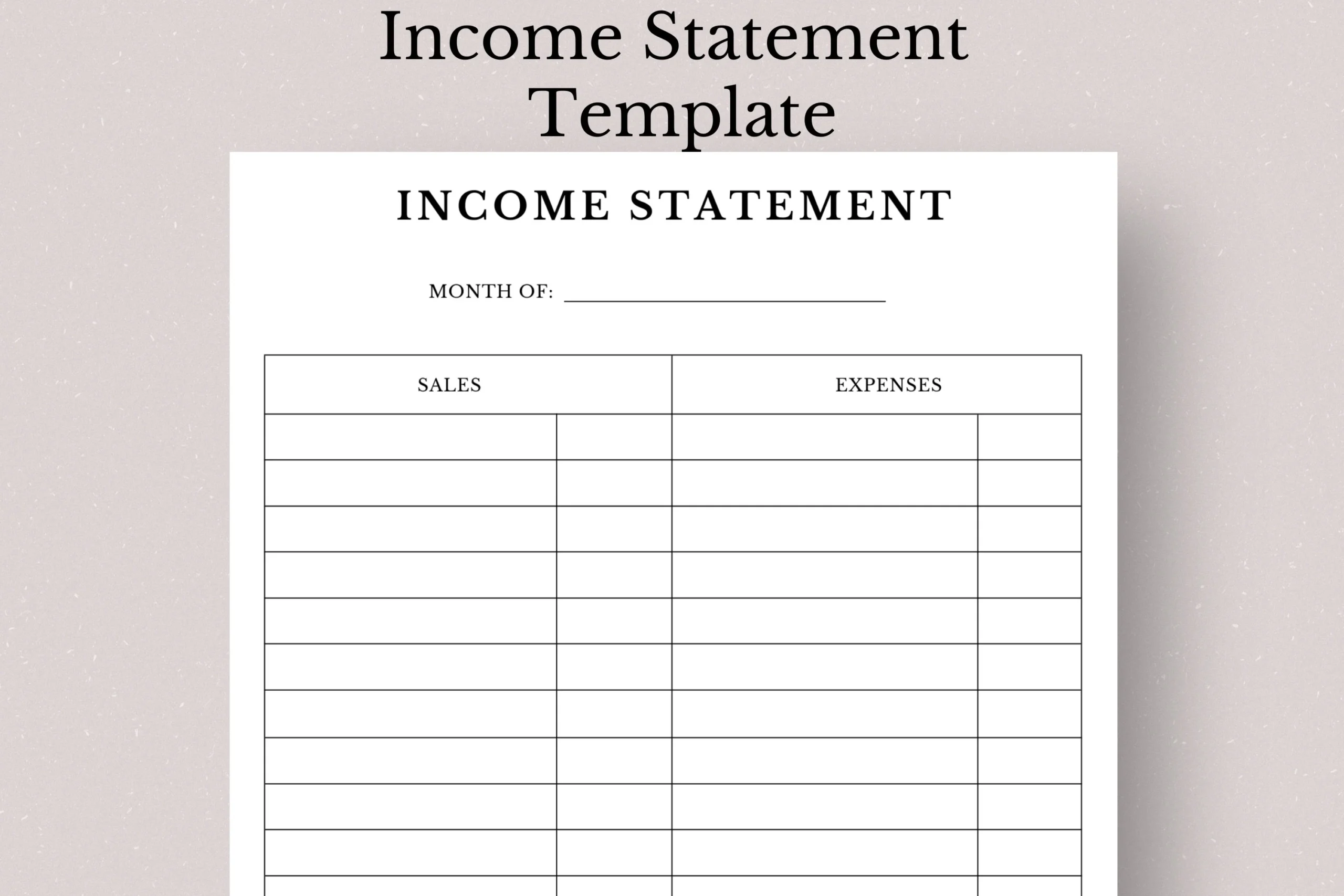Income Statement Tracker Income Statement Tracker Zum 