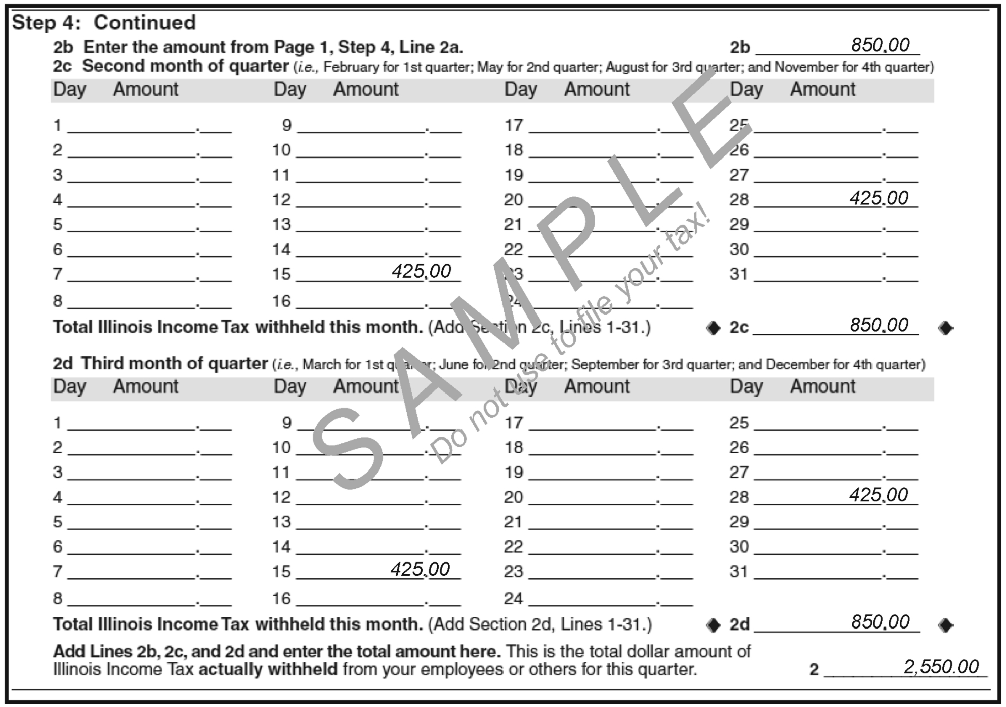 Instructions For Form IL 941 Illinois Withholding Income Tax Return