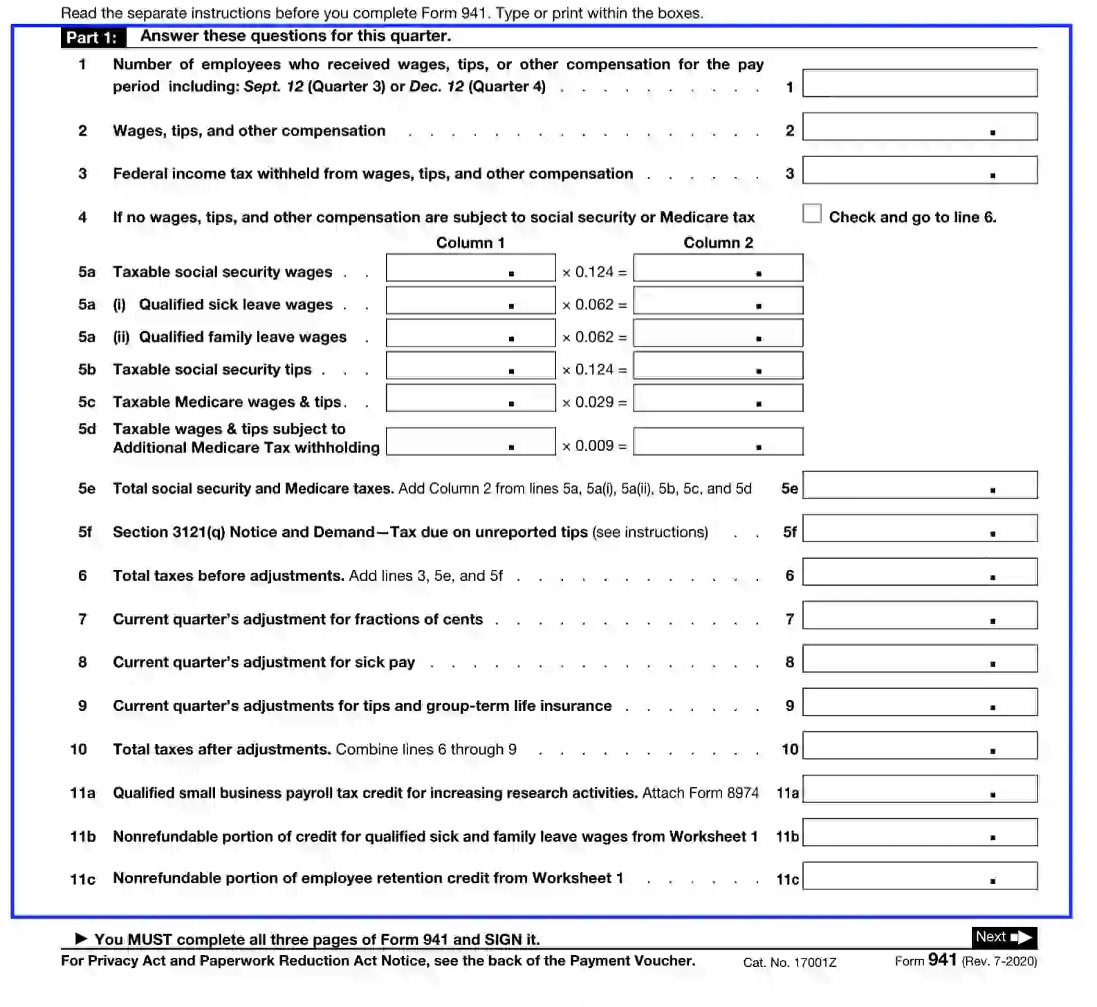 Form 941 2025 Pdf