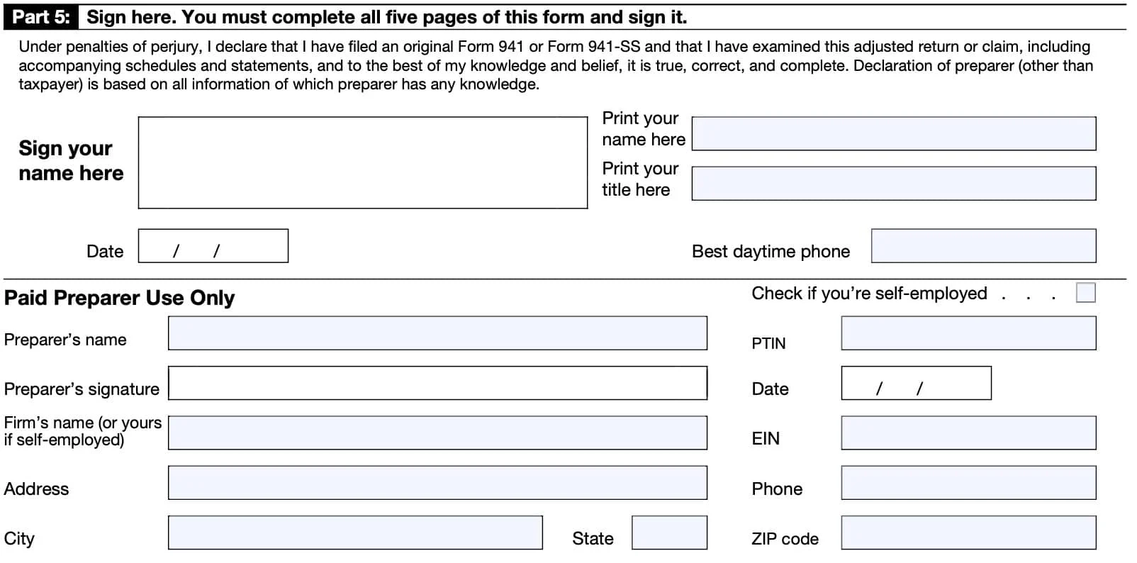 Irs Forms 2025 941
