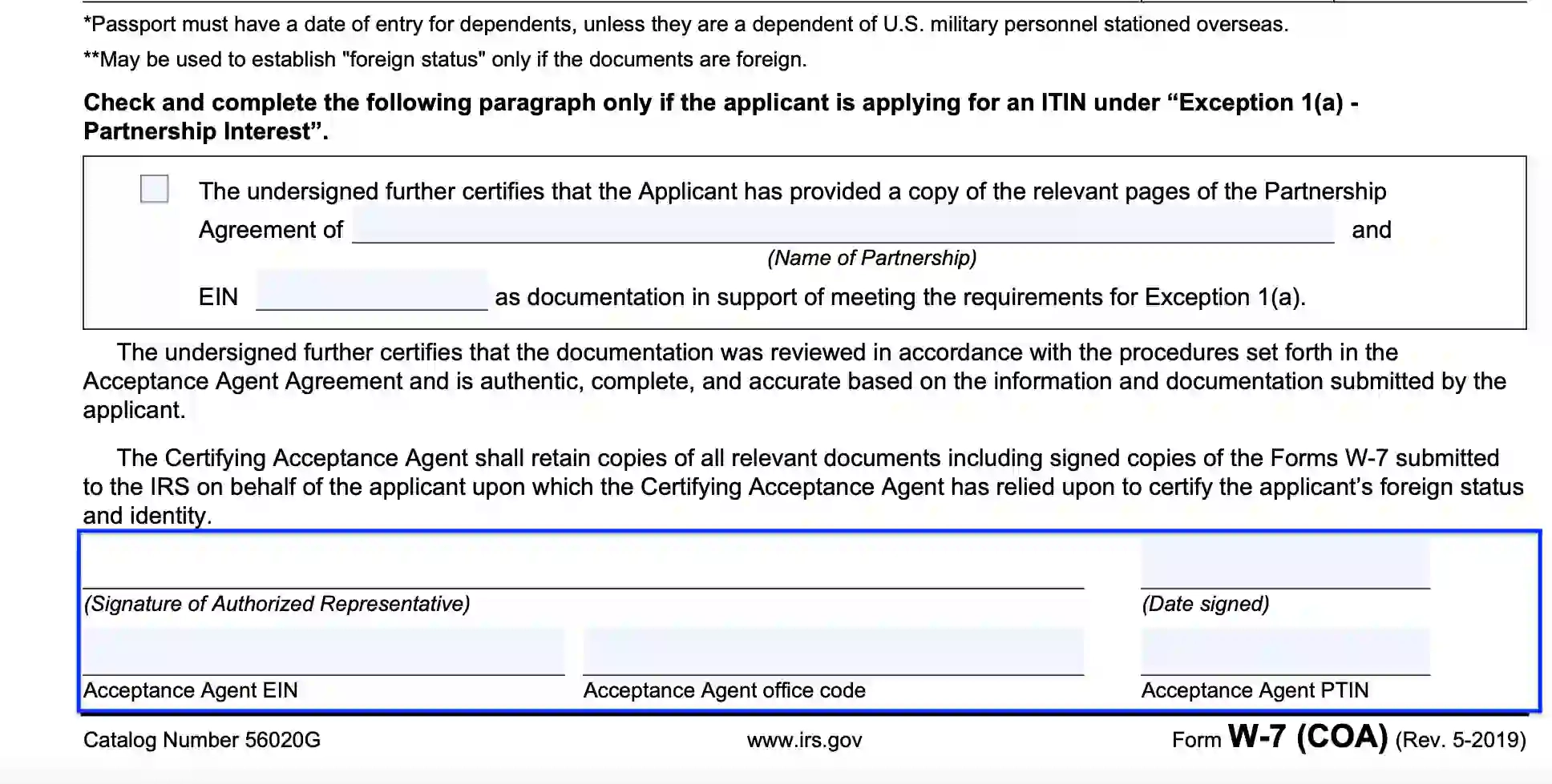 W7 Coa Form 2025