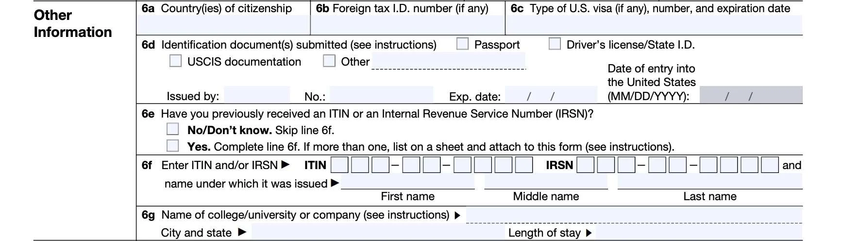 Where To File W-7 Form For Itin
