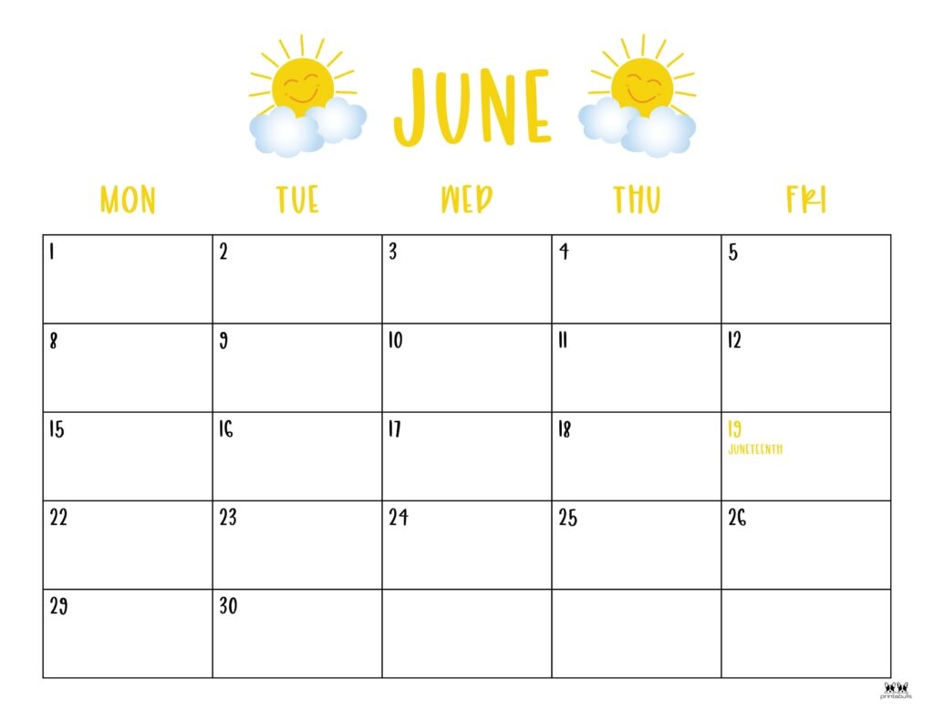 June 2026 Calendars 123 FREE Printables Printabulls