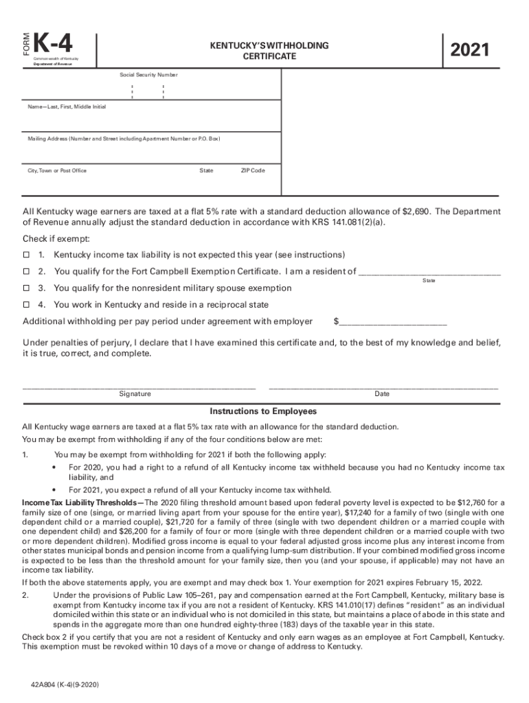 Kansas K4 Form 2023