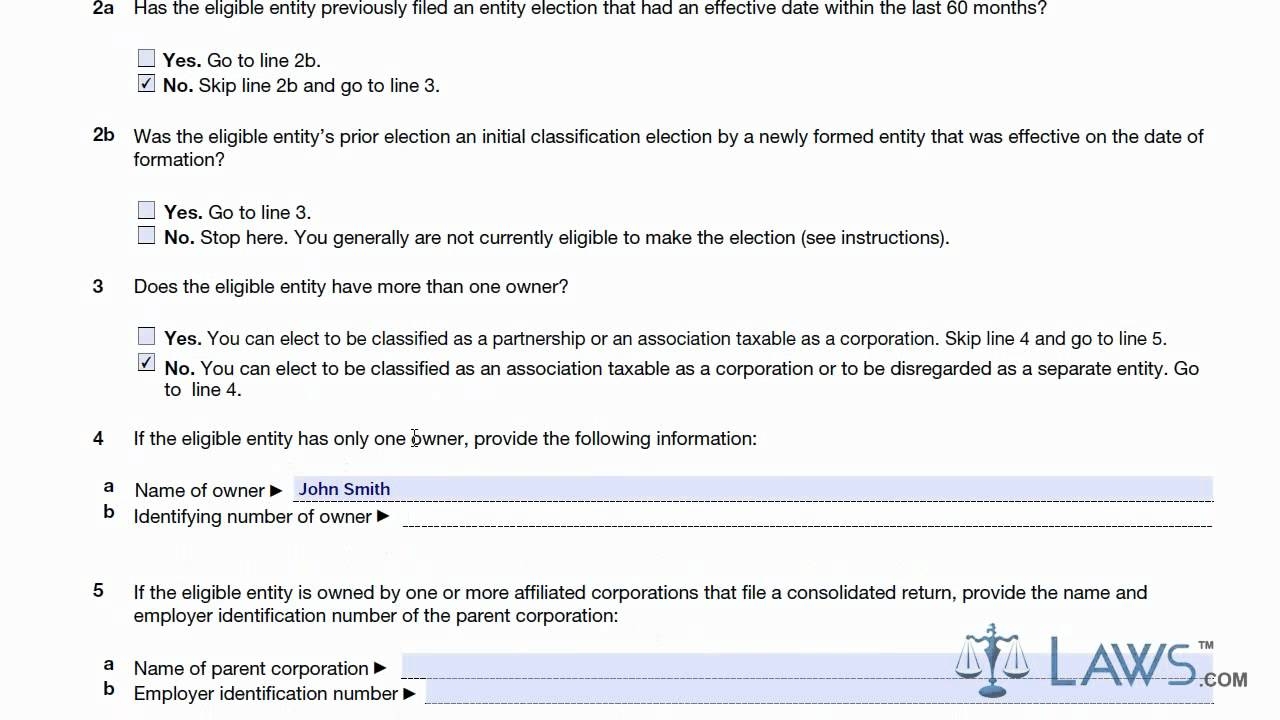 Irs Form 8832 Entity Classification Election