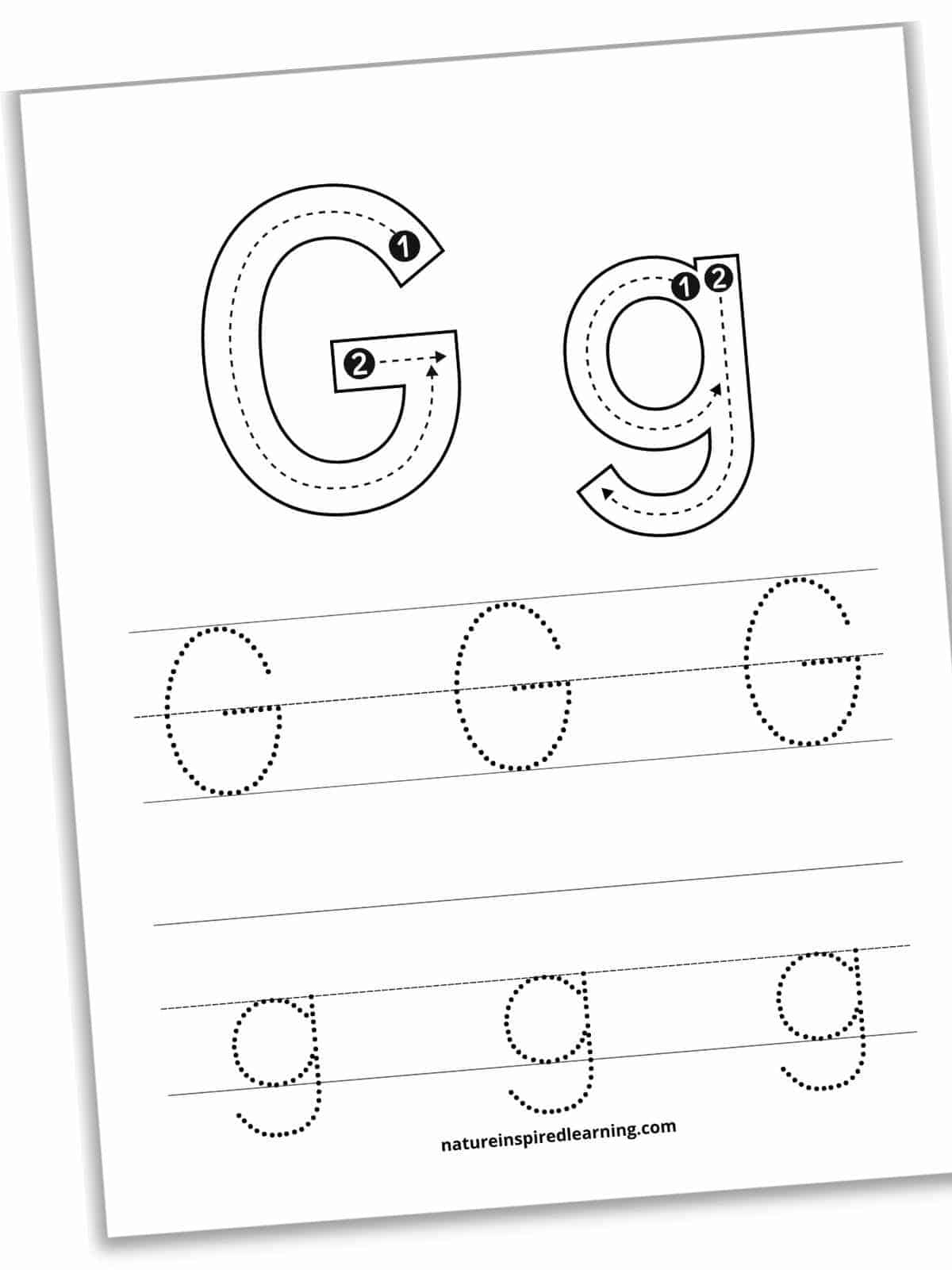 Letter G Tracing Printable Worksheets