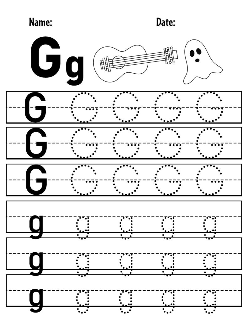 Letter G Tracing Worksheets Free Nature Inspired Learning 
