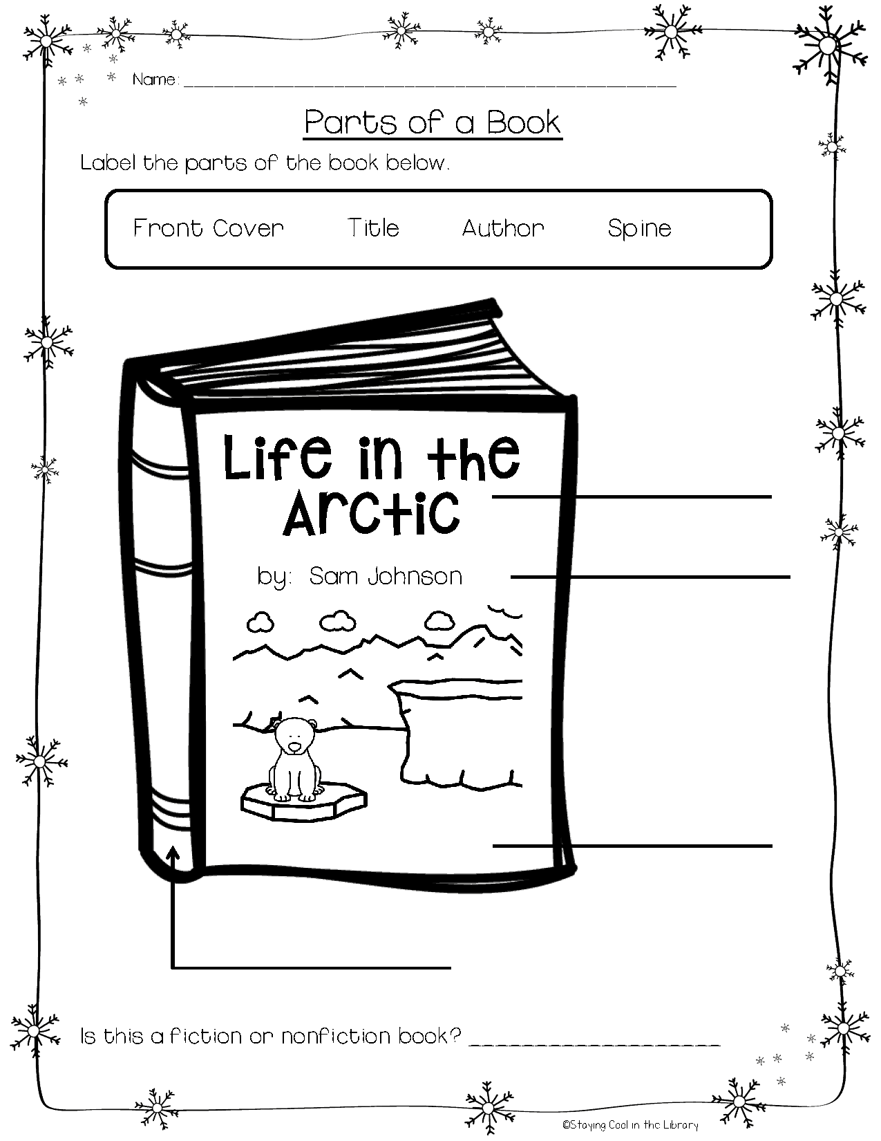 Library No Prep Printables Winter Theme Worksheets Library