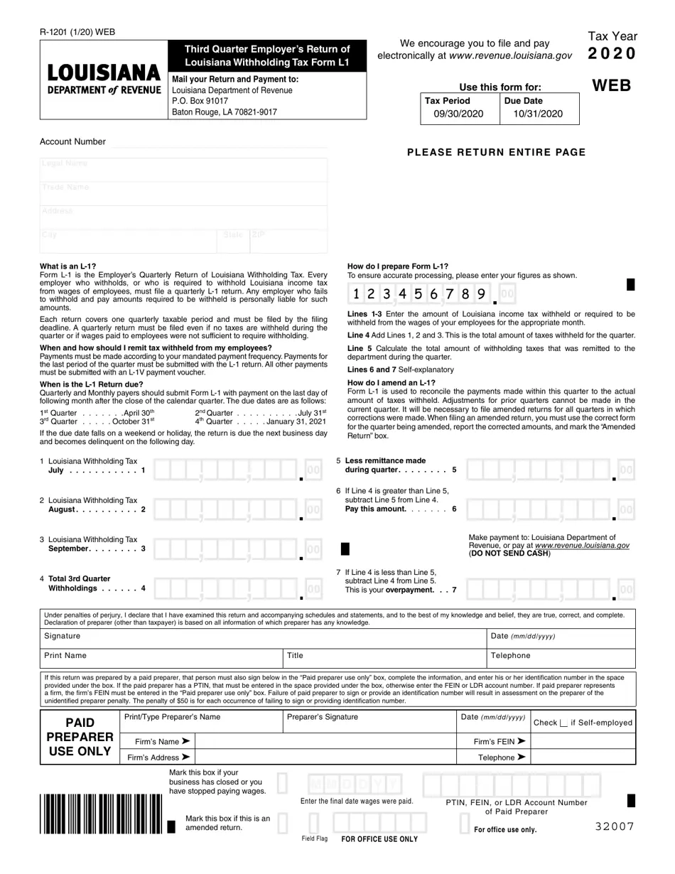 Louisiana L3 Form 2023
