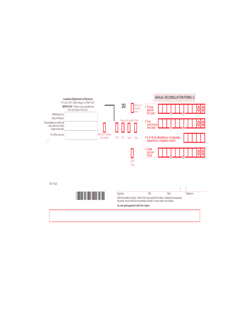 Louisiana Form L 3 Form