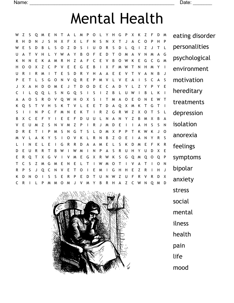 Mental Health Crosswords Word Searches Bingo Cards WordMint