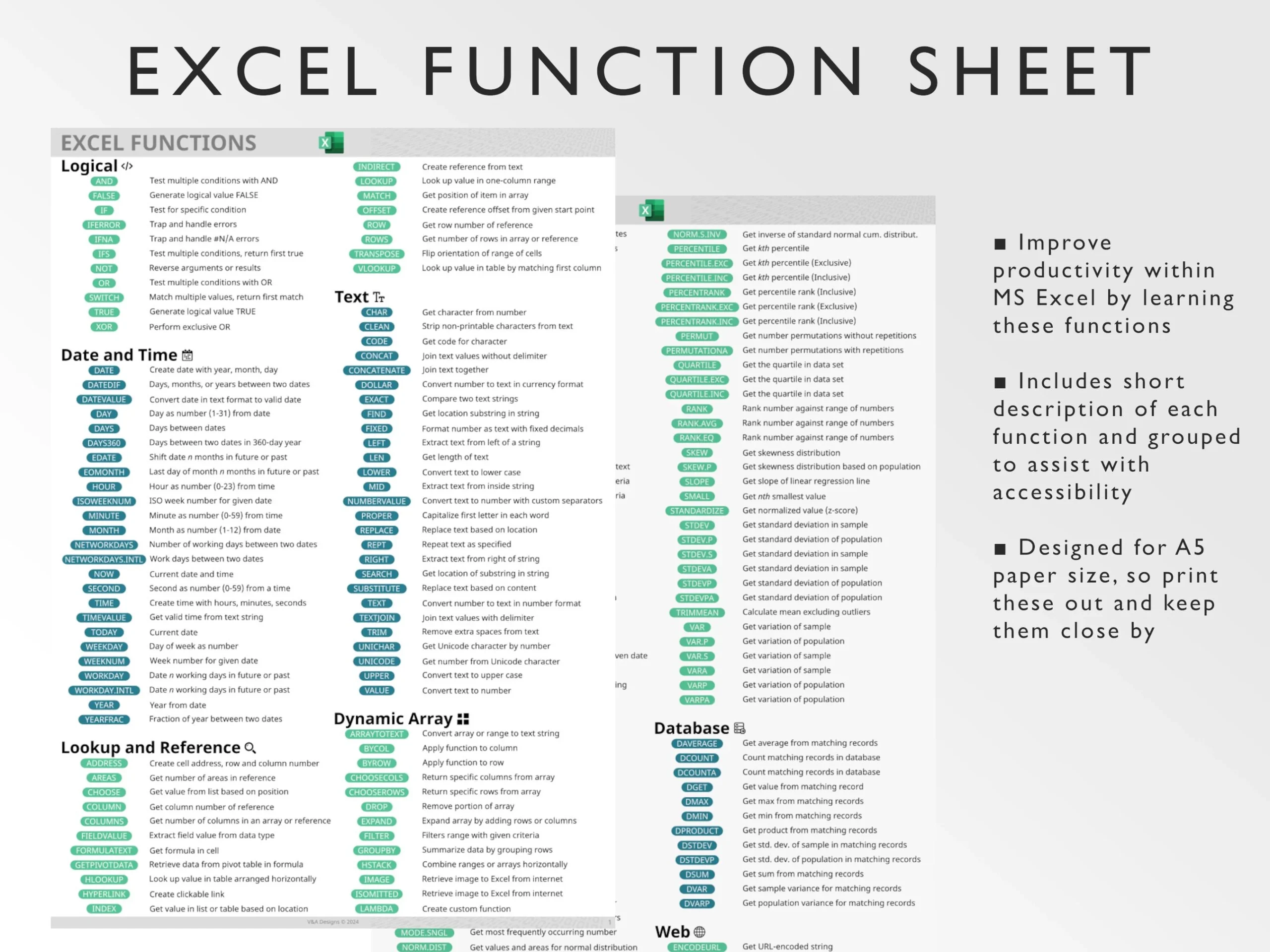 Printable Excel Formulas Cheat Sheet Pdf