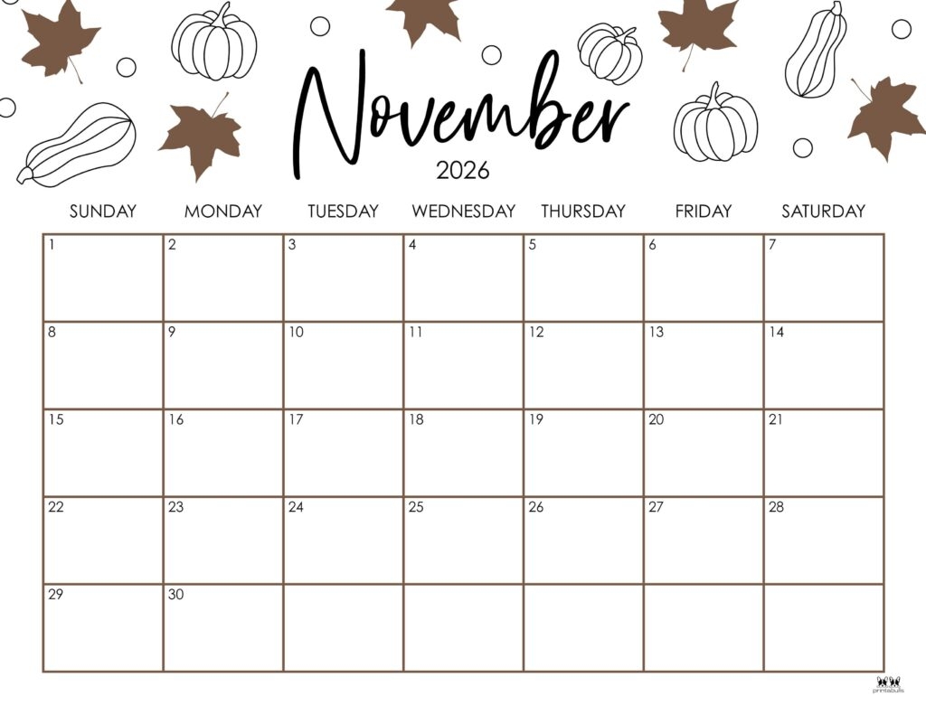 Printable Calendar 2026 November And December
