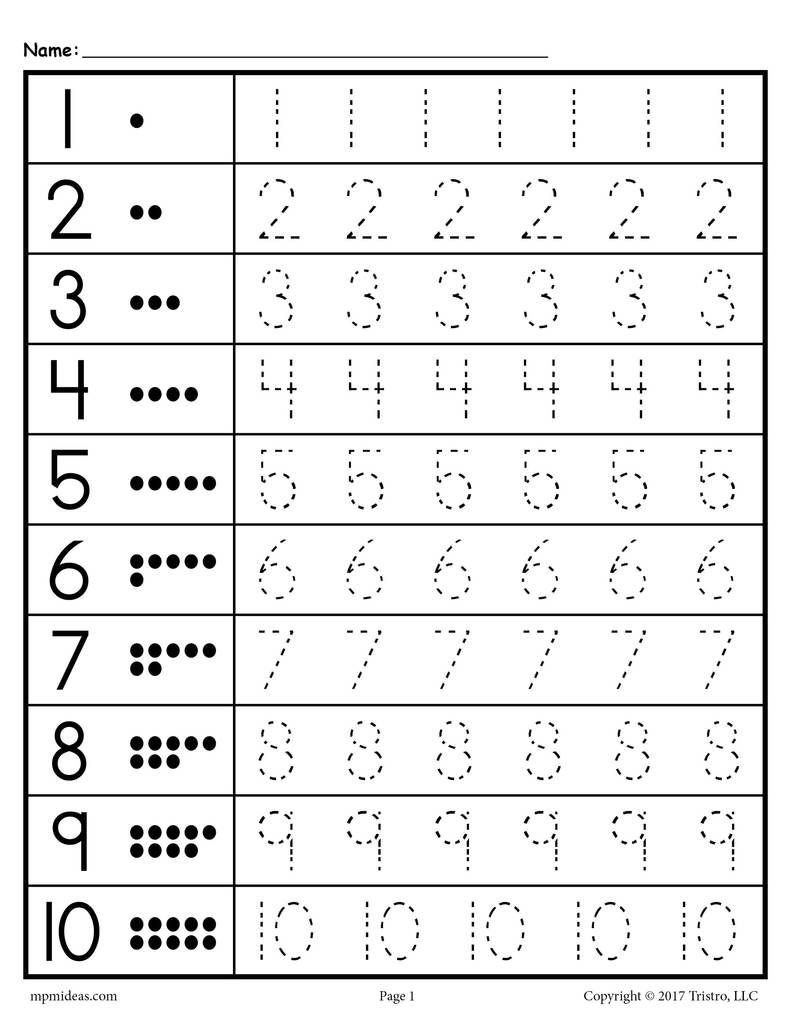 Number Tracing Worksheets Numbers 1 20 Worksheets Library