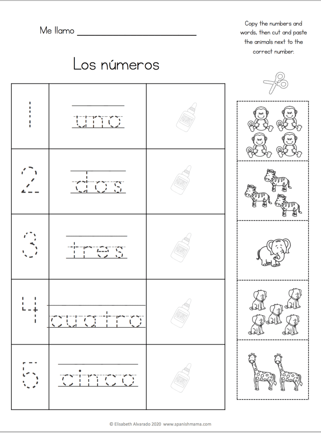 Spanish Numbers Worksheets Printable
