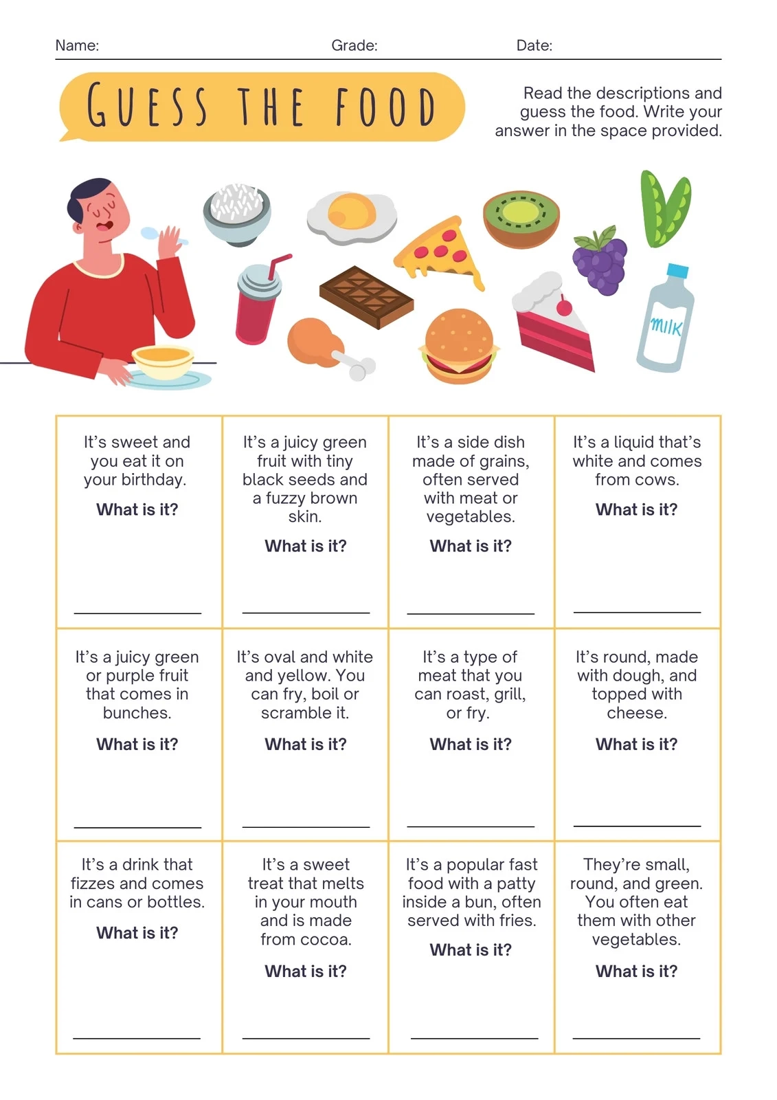Free Printable Healthy Eating Worksheets