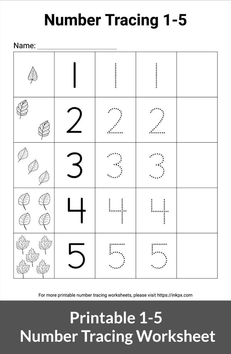 Tracing Numbers Printable Worksheets