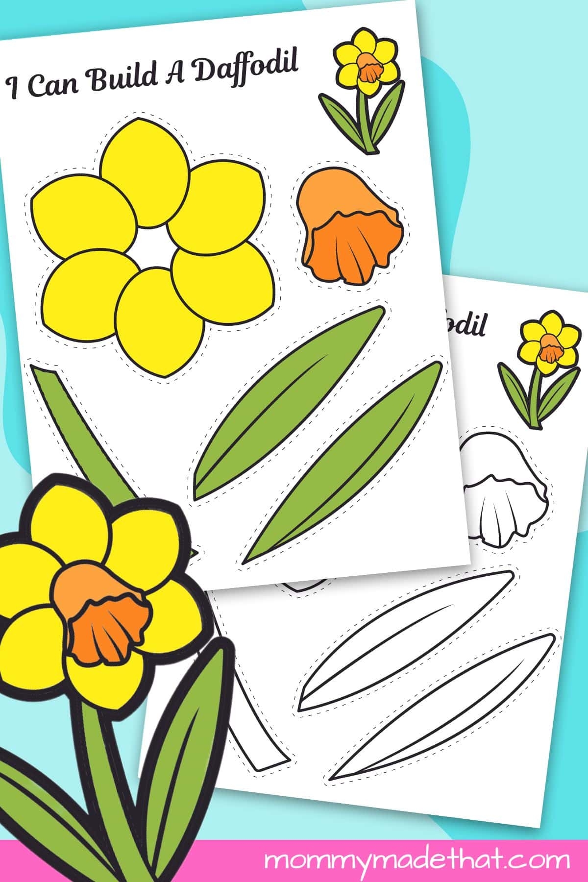 printable daffodil craft with free template