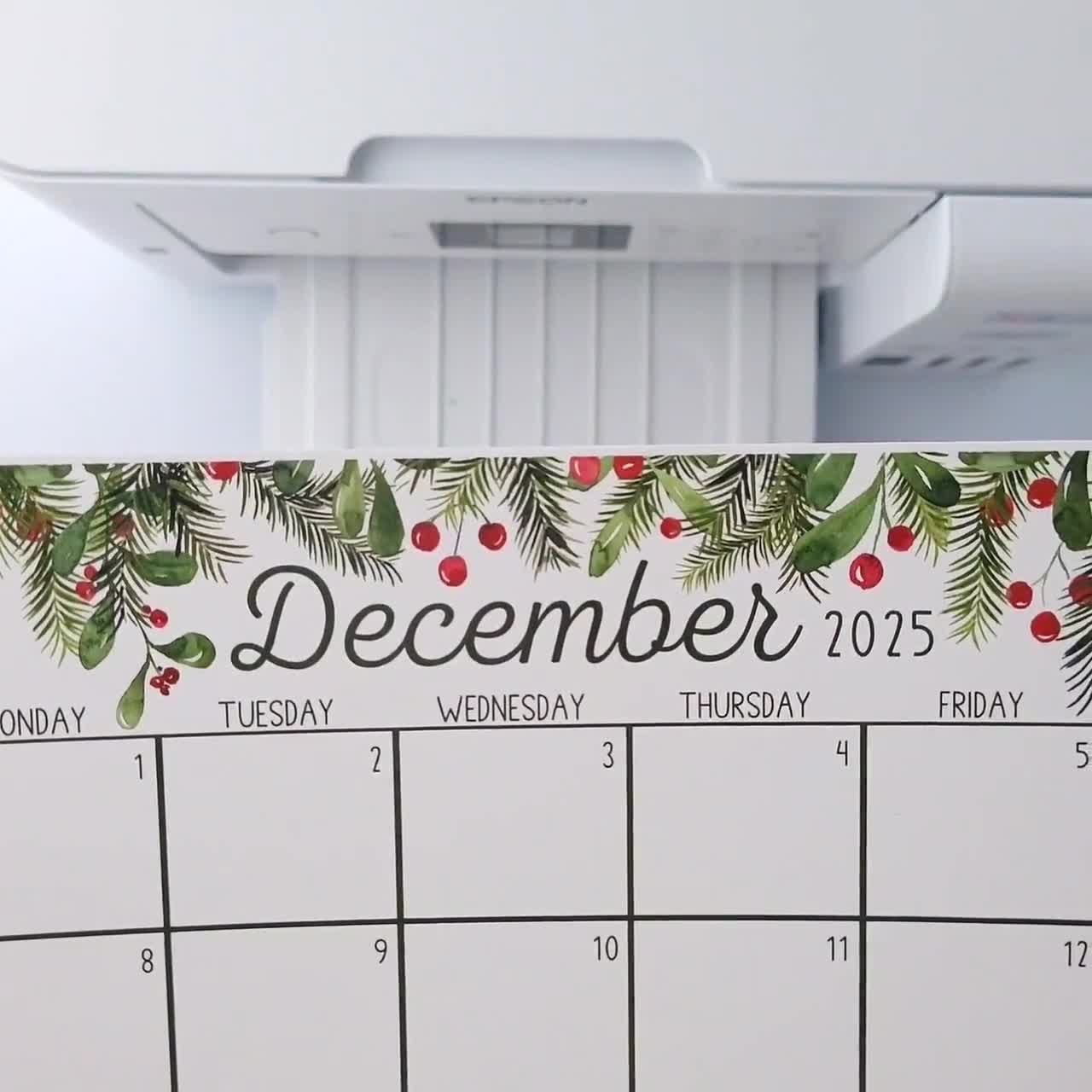 Printable Calendars Holes December 2025