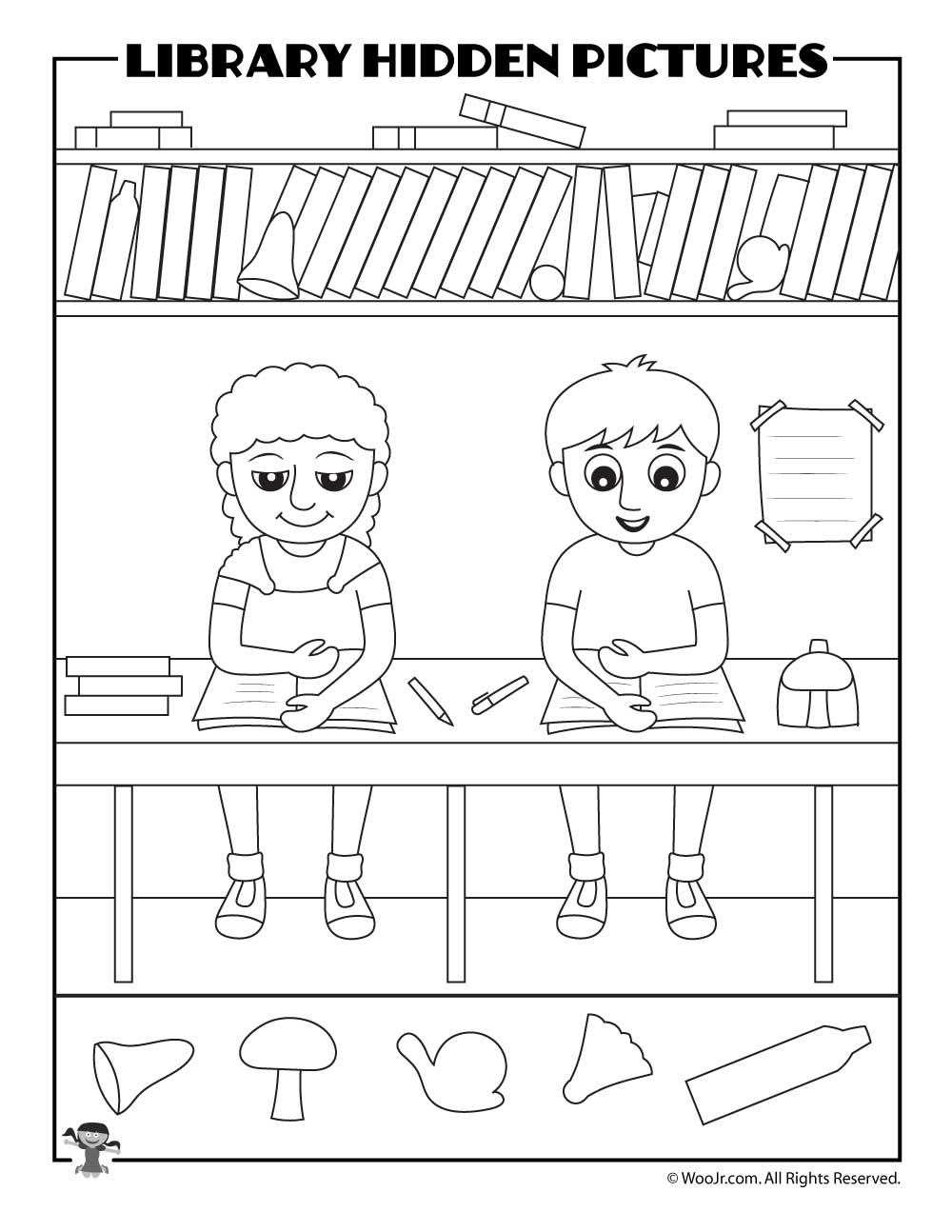 Printable Library Activities Coloring Pages Word Puzzles 