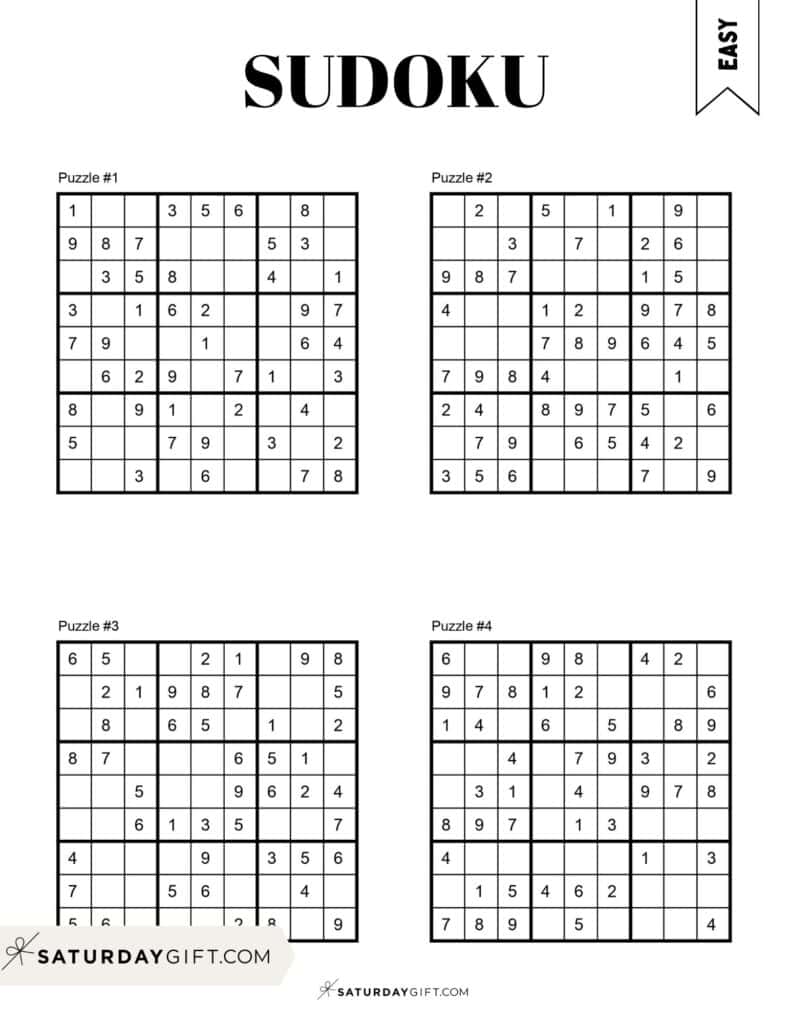 Printable Sudoku Puzzles Worksheets Library
