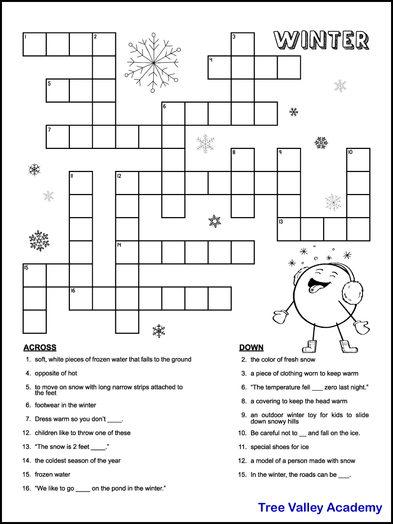 Student Crossword Puzzles Printable