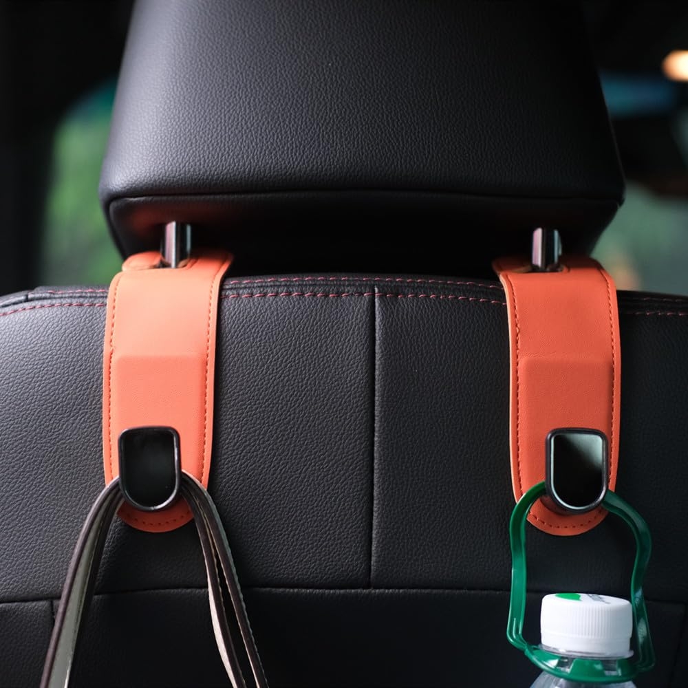 Qirc Auto Haken 2 St ck Leder Aufbewahrung Organizer Tasche Universal R cksitz Kopfst tze Aufh nger Zum Aufh ngen Von Handtaschen Und 