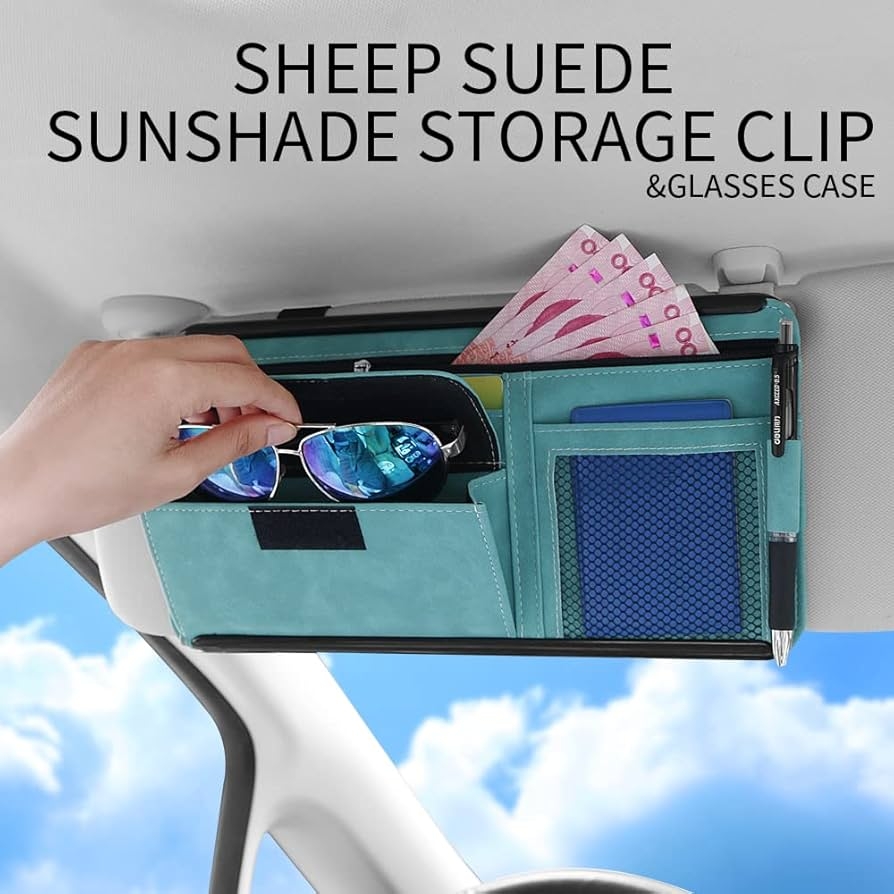 Qirc Auto Sonnenblenden Organizer Brillenetui 